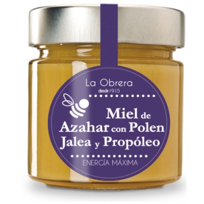 Miel de azahar con polen, jalea real y propoleo “Energía Máxima”