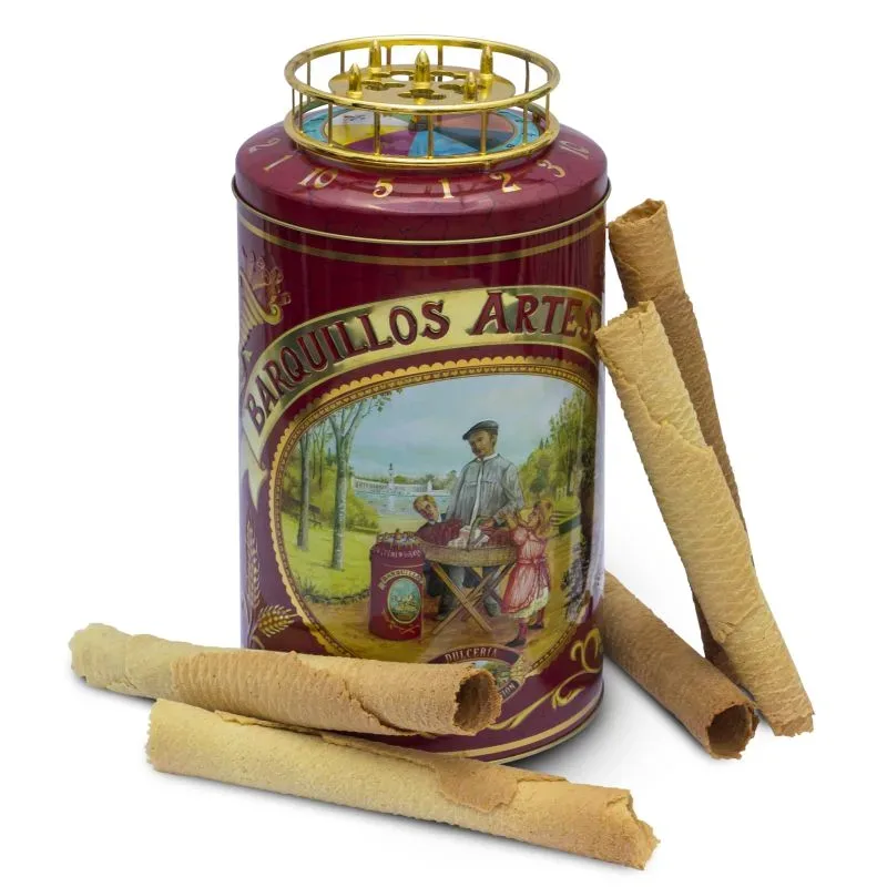 Lata barquillera con ruleta